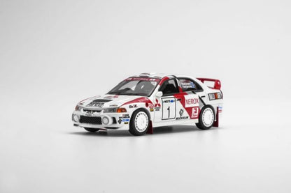 MOTORHELIX Mitsubishi Lancer Evolution IV GSR 1997 Finland Rally Winner Diecast Model Car 1:64