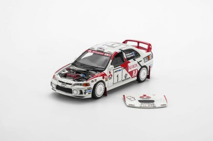 MOTORHELIX Mitsubishi Lancer Evolution IV GSR 1997 Finland Rally Winner Diecast Model Car 1:64